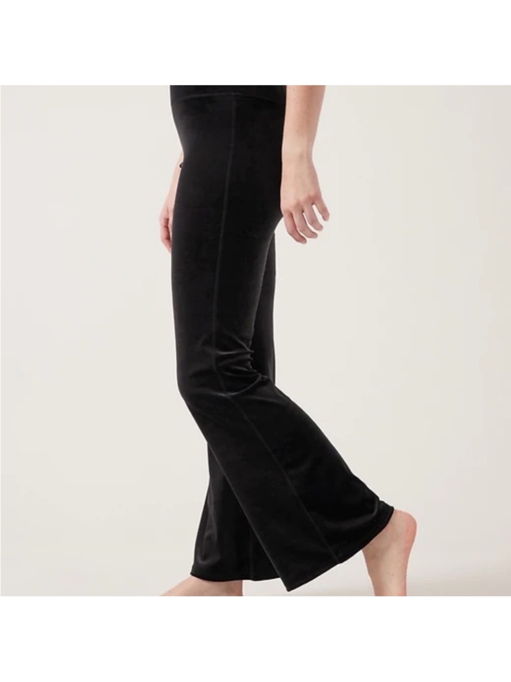 Athleta Elation Black Velvet Flare Pants